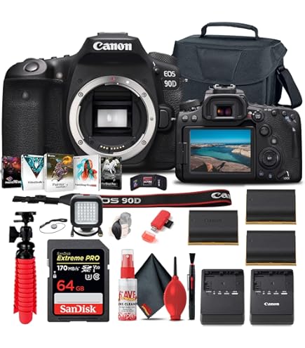 Amazon.com: Canon 佳能EOS 90D DSLR 相機(僅限機身)(3616C002) + 64GB